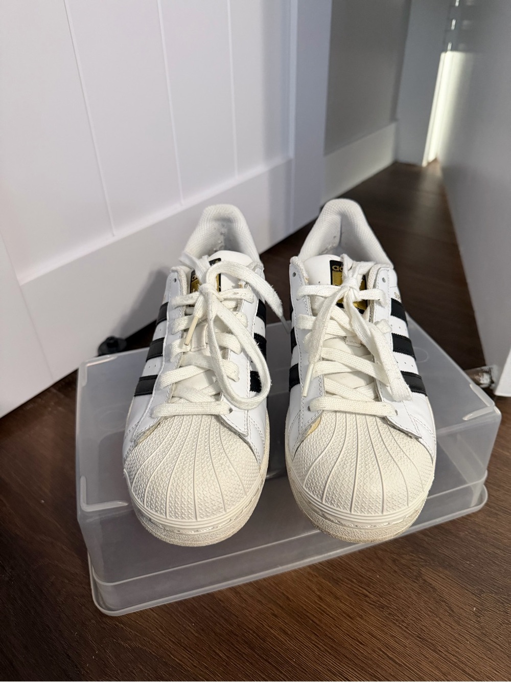 Adidas Men’s White & Black Superstar Sneakers